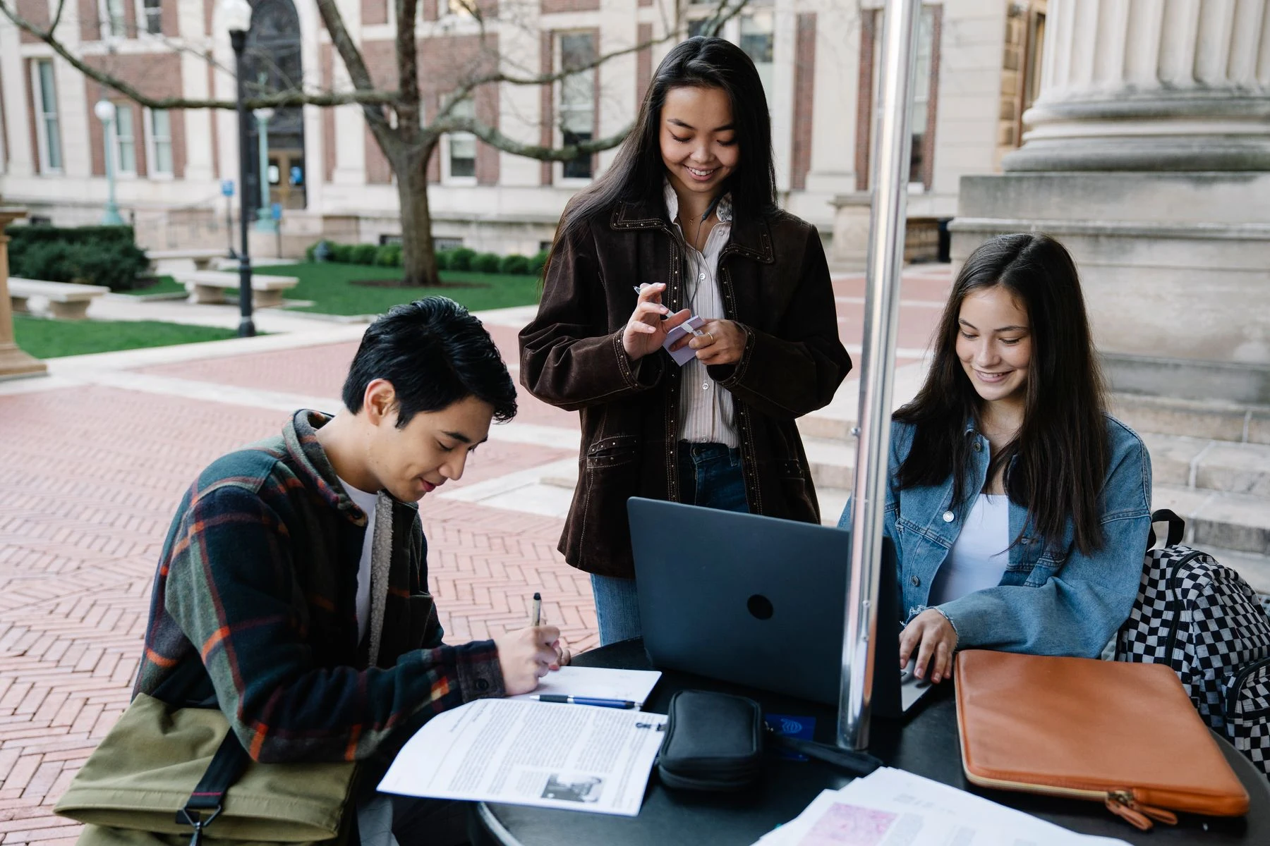 Students working together on campus